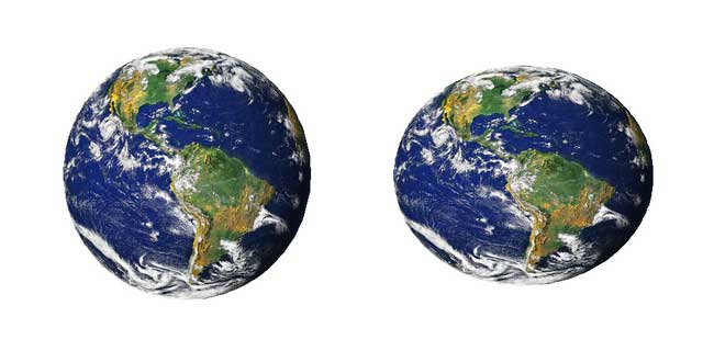 comparison showing changes in shape of Earth